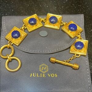 Julie Vos Gold Bracelet with Blue Accents